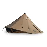 OneTigris Gastropod Tipi Zelt 3-6 Personen 4 Jahreszeiten Zelt mit Ofenloch Firstzelt Pyramiden Zelt wasserdicht 3000 mm für Camping Outdoor Familien