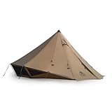 OneTigris Gastropod Tipi Zelt 3-6 Personen 4 Jahreszeiten Zelt mit Ofenloch Firstzelt Pyramiden Zelt wasserdicht 3000 mm für Camping Outdoor Familien