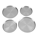 Watris Veiyi 4 Stück Edelstahl Abdeckung Herdplatte, Herdabdeck Platten in Silber, Abdeckplatten Schutz Für Küche Herd Elektroherde, 2 Stück 21cm Und 2 Stück 17cm, Hoch 1,5cm