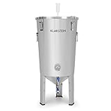 Klarstein Gärkeller Bierbrauanlage - Brauanlage mit Thermometer, konischer Braukessel, zum Bierbrauen oder Wein gären, Airlock: luftdichter Deckel, Ablasshahn, Variante: Pro, 30 Liter