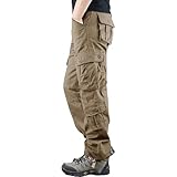 Herren Cargohose Lang, Outdoorhose Herren Baggy, Trekkinghose Mit Vielen Taschen Wanderhose Große Größen Freizeithose Windschutz Funktionshose Klassischer Abriebfeste Arbeitshosen