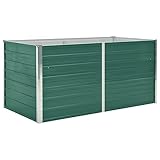 vidaXL Hochbeet Pflanzenbeet Gemüsebeet Pflanzkasten Frühbeet Gartenbeet Pflanzkübel Blumenkasten Blumenbeet 160x80x77cm Verzinkter Stahl Grün