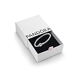 PANDORA Moments Schlangen-Gliederarmband mit Zylinderverschluss aus Sterling-Silber, kompatibel mit Charms und Anhängern aus der Moments Kollektion, Größe: 17cm