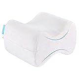 Kniekissen für Seitenschläfer - Orthopädisches Kniekissen, Memory Foam, Beinkissen zur Linderung von Knie-, Rücken- und Hüftschmerzen, waschbarer Bezug - Wellness-Weiß, ‎20 x 25 x 15,7 cm