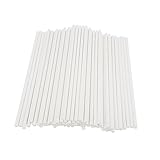 DECORNIJIA 200 Stück Weiße Papier Lutscher Sticks Stabile Cake Pop Stiele Langlebige Cake Paper Sticks für DIY Kuchen Candy Lollipops Party und Bastelprojekte