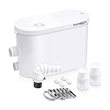 Aquamatix Silencio 2 Sanitärpumpe 400W Hebeanlage Duschpumpe 145L/min 2 Einlässe für Dusche, Waschbecken und Waschmaschine 8m vertikale Förderstrecke mit Kohlefilter