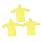 BESPORTBLE 3 Stück Hassponcho Jacke Abdeckung Regenmäntel Haube Leicht Regenmantel für Erwachsene wiederverwendbarer Regenponcho Regenmantel Männer Regenbekleidung Eva Yellow