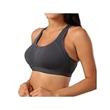UKKD Sport BH Sport BH Hohe Unterstützung Stoßfeste Y-Line Gepolsterte Fitness Unterwäsche Große Größe Weste Tops Sport Battraser Rose Rot Schwarz