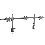 HFTEK - Monitorhalterung für 3 Monitore von 15 bis 27 Zoll Monitor Arm Monitor Mount TV Stand Monitor Halterung Monitorständer Bildschirmhalterung 3 Monitore Höhenverstellbar VESA 75/100 - MS323C-N