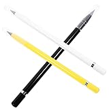 HAPINARY 3 Stück Ewige Bleistifte Mit Radiergummi, Tintenlose Bleistifte, Skizzenstifte, Unendlicher Bleistift, Metallstifte, Nicht Spitzbare Kinderstifte, Bleistift, Lustige