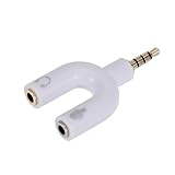 DIYEAH Audiokonverter Headset-Weizen-Adapter Kopfhörer-Splitter in U-Form Audio-Adapter Weiß