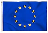 Aricona Europa Flagge 90x150cm - wetterbeständige EU Fahne mit Messingösen, 100% Polyester, robuste Doppelnaht & in lebendigen Farben - ideal für Flaggen-Liebhaber