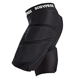 Bodyprox Gepolsterte Schutz-Shorts für Snowboards, Skate und Ski, 3D-Schutz für Hüfte, Po und Steißbein, Größe M, Schwarz
