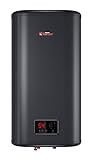 Thermex ID 50 V Shadow Smart Warmwasserspeicher Flacher vertikaler Smart Boiler, 50 Liter, schwarz