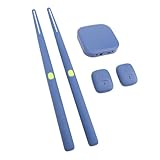 Lufttrommel-Set, Elektrische Trommelstöcke mit Trommelstöcken, LED-Licht, Räumliche Positionstechnologie, USB-MIDI, Lithium-Batterie, für Anfänger, Schlagzeug-Set (BLUE)