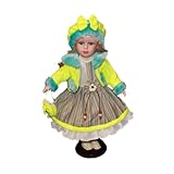 Sharplace Porzellan-Mädchenpuppe, 15,75 Zoll, schöne, handgefertigte, Moderne, Elegante Keramikpuppe mit Ausstellungsständer als Dekoration für das Wohnzimmer