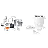 Bosch Küchenmaschine Serie 4 MUM54251, Schüssel 3,9 L & MUZ5EB2, 550ml, selbstgemachtes Eis, Sorbet und Frozen Yoghurt, weiß, passend für Küchenmaschine Serie 4