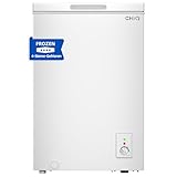 CHiQ FCF98DE Gefriertruhe 99 L, 54,5 x 47,6 x 83,5 cm, 4-Sterne-Gefrieren, Thermostatsteuerung, Drahtgestell, Schwebetür, Geräuscharm, Weiß