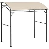 Outsunny Grillpavillon 215 x 150 x 220 cm Wasserabweisend Gartenpavillon mit Gebogendach, Gartenlauben mit Haken, BBQ Pavillon, Gartenzelt Grillzelt Partyzelt für Garten Party Picknick BBQ, Beige