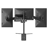 Monitorarm, Dreifach-Monitor-Tischhalterung – Vollständig verstellbare Gasfeder-Monitorarm-Tischhalterung mit Klemmfuß – Passend for 17 bis 32 Zoll LCD-Monitore, VESA 75 x 75, 100 x 100 , für Laptop,