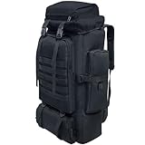 Ogetok 80L Camping-Wanderrucksack, Großer Survival-Jagdrucksack Herren, wasserdichter taktischer Rucksack für Herren und Damen, leichter Molle-Militärrucksack für Outdoor-Reisen, Schwarz