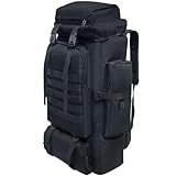 Ogetok 80L 100 Liter Camping-Wanderrucksack, Großer Survival-Jagdrucksack Herren, wasserdichter taktischer Rucksack für Herren und Damen, leichter Molle-Militärrucksack für Outdoor-Reisen, Schwarz