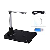 Jeffergarden 5MP Dokumentenkamera Tragbarer Scanner für A4-Papierbilddokumente Faltbar und Tragbar mit LED-Licht