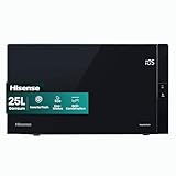 Hisense H25MOBS4HGI Mikrowelle / 25 L / 900W / InverterTech/Auto Programme/Eco Mode/Grill Kombination/Auftaufunktion/Einfache Reinigung /10 Leistungsstufen/Premium gehärtetes Glas/Schwarz