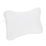 MUSISALY 1Stk Badewanne Saugnapf Kopfstütze Bad für Wanne Duschkissen Badewannenkissen aufblasbares kopfkissen Inflatable Pillow Bettkissen Badzubehör Badekissen Polyester gewebe Weiß