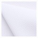 Kunstleder Polsterstoff Kaschiert Meterware MöBelstoff FüR SäMtliche Polsterarbeiten,Autos,Boote,Dekorationen 140 cm Breit 1m Meterware verkauft(White,1.4x1m)