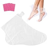 Pedsox, 100 Stück Transparente Einwegstiefel aus Polyethylen, Ideal für Fußmasken und Pediküre, für Paraffinbäder, 31x16 cm, Einheitsgröße, Unisex