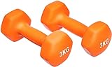 Amazon Basics Neopren Hanteln Gewichte, Orange, 2er-Set, 2 x 3 kg 6.0