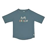 LÄSSIG Baby Kinder Schwimmshirt Badeshirt Kurzarm UV Schutz/Short Sleeve Rashguard Hello Beach blue, 19-24 Monate, Größe: 92