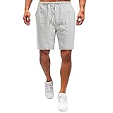 Herren Shorts Stripes MeshShorts, lässige Sommerhosen für Männer, Straight Leg, erhältlich in verschiedenen Farbvarianten, Größen S-5XL, Sommerhosen wandershorts Jogger(Grau,4XL)