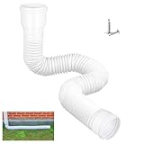Hengrongshen 1 Stück Dachrinne Fallrohr Verlängerung Flexible, Fallrohrverlängerungen Flexibel Rund für Fallrohr 80/100 mm, Verlängerbar von 47 bis 150 cm, Fallrohr Dachrinnen Verlängerung (Weiß)