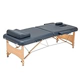 DRYIC Salon- und Spa-Tische, Massage-Schönheitssalon-Tisch, Bett mit Abnehmbarer Kopfstütze und seitlichen Armlehnen, tragbar, zusammenklappbar (Grey 186 * 70 * 50)