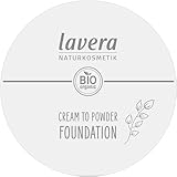 lavera Cream to Powder Foundation -Light 01- nude - Organic Almond Oil & Vitamin E - Vegan - Moisturizing - Intensive Coverage (1 x 10,5 g)