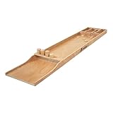 COUGAR Shuffleboard-Spiel Classic Turnier, Holz | Shuffleboard 200 x 40 cm, 30 Shuffleboard-Scheiben | Klassisches Spiel für die ganze Familie | Wettkampfgröße.