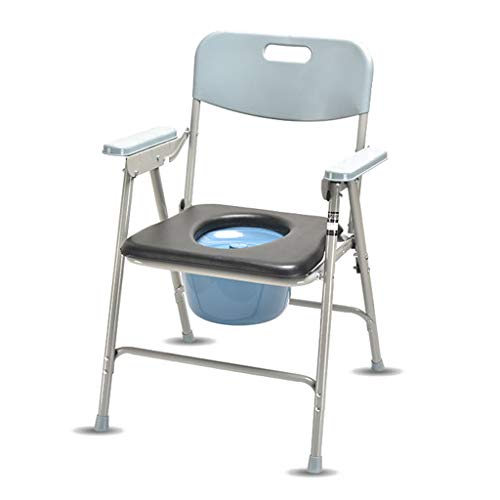 NIVOK Multifunktionaler Nachtkommodesitz Tragbarer Toilettenklapptopf/Duschstuhl mit Toilettensitz und Abdeckung für Erwachsene, Behinderte, ältere Menschen