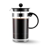 Bodum Siebstempelkanne Kaffeezubereiter 1000ml, hochwertiger doppelwandiger Kunststoff, French Press für vollmundig-kräftigen Kaffee, zeitloses Design, Camping Outdoor, spülmaschinengeeignet, schwarz