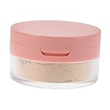 DEARMAMY Fixierpulver Lose Pulverbehälter durchscheinendes Pulver Fixierpuder für fettige Haut Staubpuder mit Puff für Frauen Mini-Pulverbehälter mit Puff Puder-Make-up drücken Kunststoff