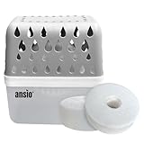 ANSIO Luftentfeuchter 360º Feuchtigkeitsabsorber, 1 Gerät & 2 Nachfülltabs - Absorbiert Feuchtigkeit doppelt so schnell, Anti-Kondensation, Schimmelvermeidung, Nachfüllbar für Zuhause, Büro, Garage,