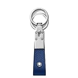 Montblanc Sartorial Schlüsselanhänger aus Leder in der Farbe Blau, Maße: 11cm x 3cm x 1,5cm, 130817