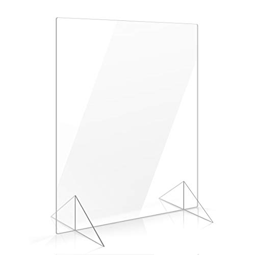 Apalis Spuckschutz Plexiglas Aufsteller 100cm x 70cm x 5mm ohne Durchreiche Tischaufsatz transparent