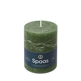 Spaas Rustikale Stumpenkerze 80/110 mm 65St. - dunkelgrün