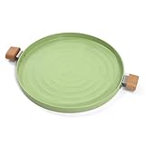 Camping-Grillpfanne, antihaftbeschichtet, rund, rauchfrei, zum Backen, Grillen, Camping-Herd, Grillplatte mit Griff für Fleisch, Fisch und