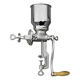 Manuelle Getreidemühle Einstellbare Mahlwerk mit Trichter und 4cm Tischklemme Mais Weizen Getreide Kaffee Nuss Mühle Brecher Desktop-Installation Gusseisen mit Bolt Knob Handkaffeemühle