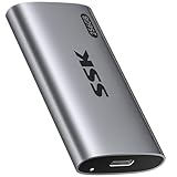 SSK 256GB Externe SSD Festplatte, Portable SSD bis zu 550 MB/s Schnelle External SSD USB 3.2 Gen2 USB C SSD für iPhone 15/Pro, Windows, Mac, Android Mit LED-Licht, Trim, SMART Unterstützt