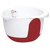 Emsa 508016 Rührtopf, 3 Liter, Abriebfeste Skala, Weiß/Rot, Mix & Bake