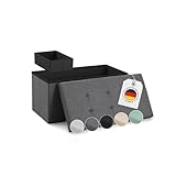 Blumtal Sitzbank mit Stauraum + extra Box - Truhenbank mit Stauraum 76x38x38 cm - Sitztruhe mit Stauraum - Bequemer Hocker mit Stauraum - Aufbewahrungsboxen - Polsterhocker - Sitzbox in Anthrazit